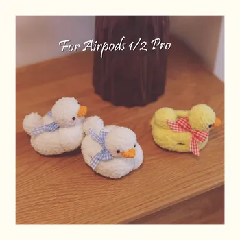 

3D cute DIY duck Earphone Cases For Apple AirPods case Pro 1 2 3 plush Bluetooth Wireless Protective Cover