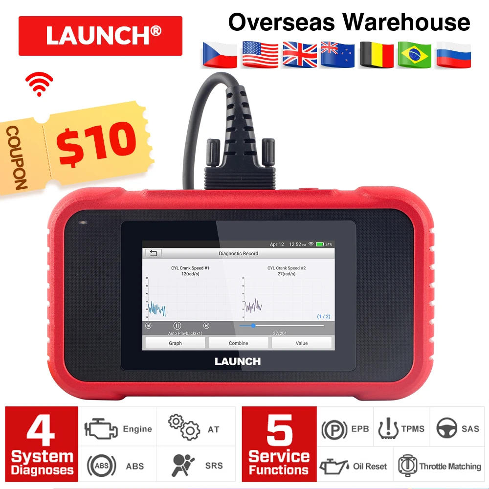 Диагностический сканер LAUNCH X431 CRP129E OBD2 устройство для считывания автомобильных