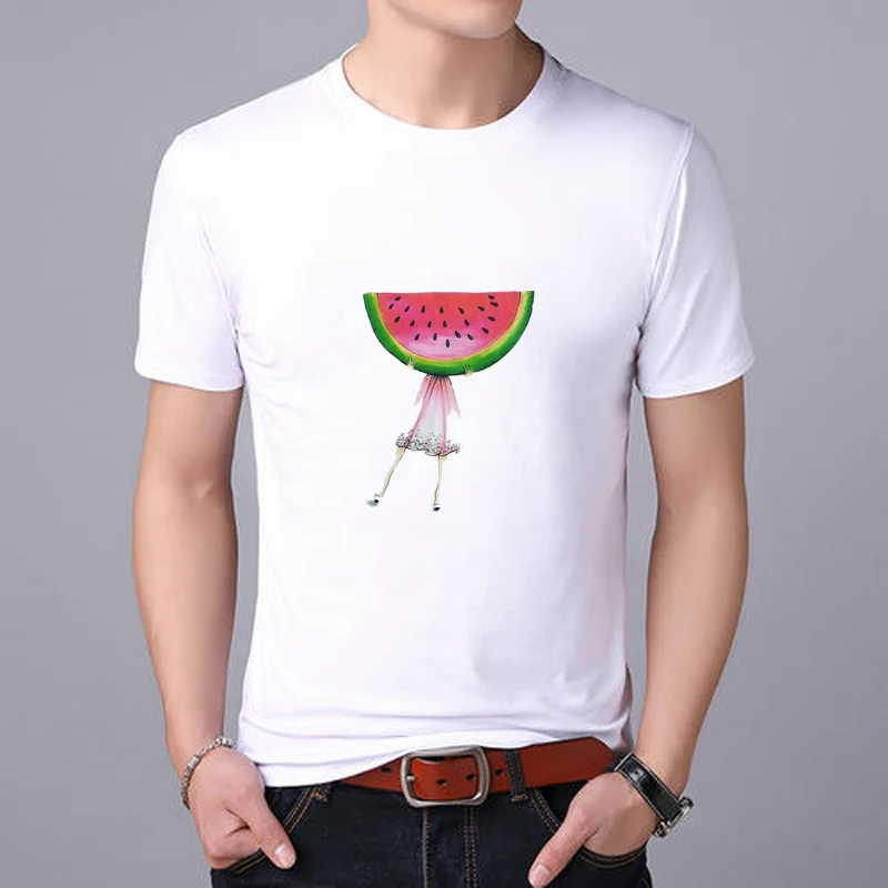 Модная мужская футболка размера плюс с мультипликационным принтом авокадо, забавная Мужская футболка с круглым вырезом и коротким рукавом, повседневная Милая футболка, топы - Цвет: XMT2158