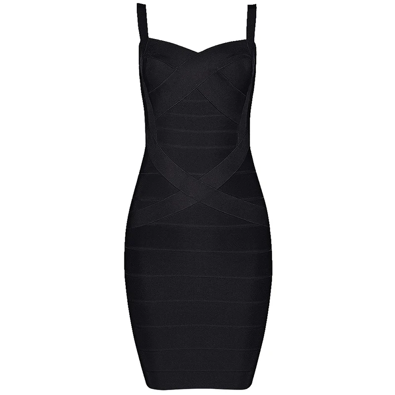 black INDRESSME Новое Сексуальное Женское Бандажное платье без рукавов на бретельках с открытой спиной, элегантные вечерние женские платья - Цвет: black