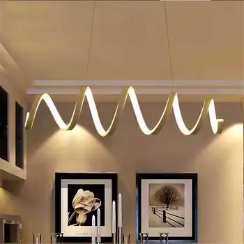 

Unique Statement Linear LED Pendant Modern Acrylic LED Wave Spiral Pendant Fixture Lights