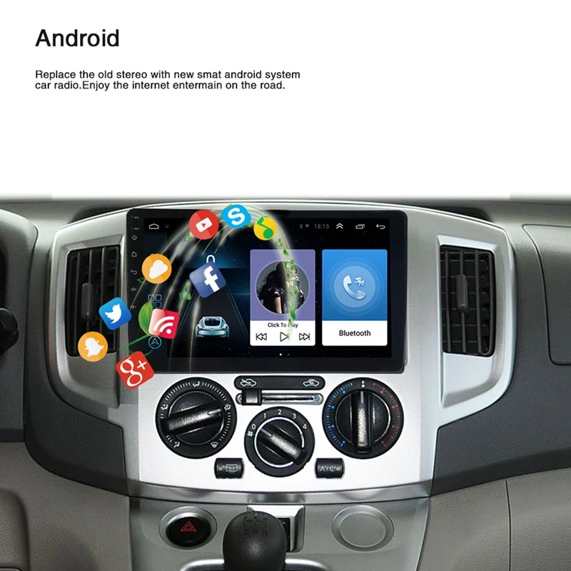 MOOL 10.1 Inch Android 8.1 Quad Core 2 Din Car Press Stereo Radio Gps Wifi Mp5 Player Us