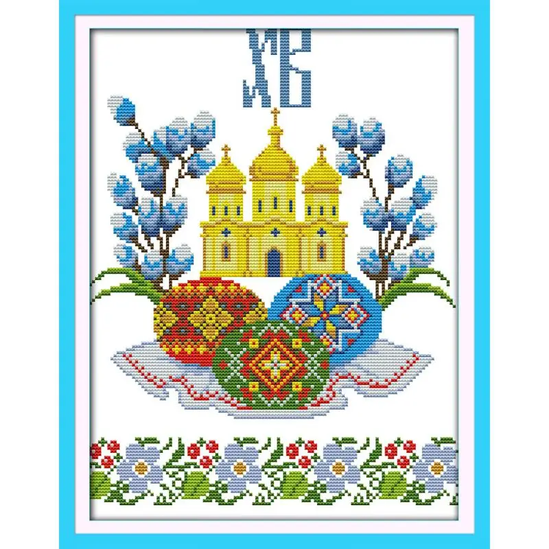 Пасхальные яйца Joy Sunday (6) набор для рукоделия 11CT 14CT с напечатанным счетным счетом