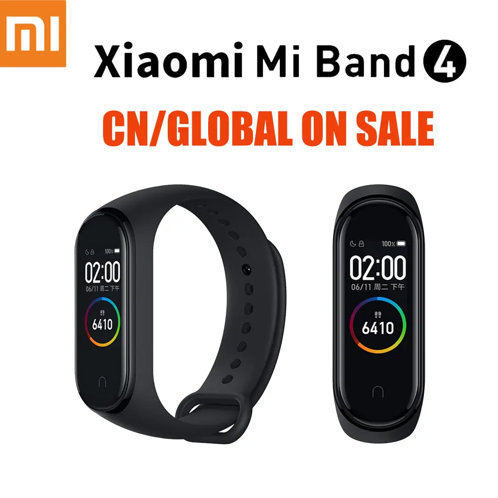 Xiaomi mi браслет 4 браслет mi Band 4 смарт-браслет пульсометр Фитнес пульсометр AMOLED экран Bluetooth часы