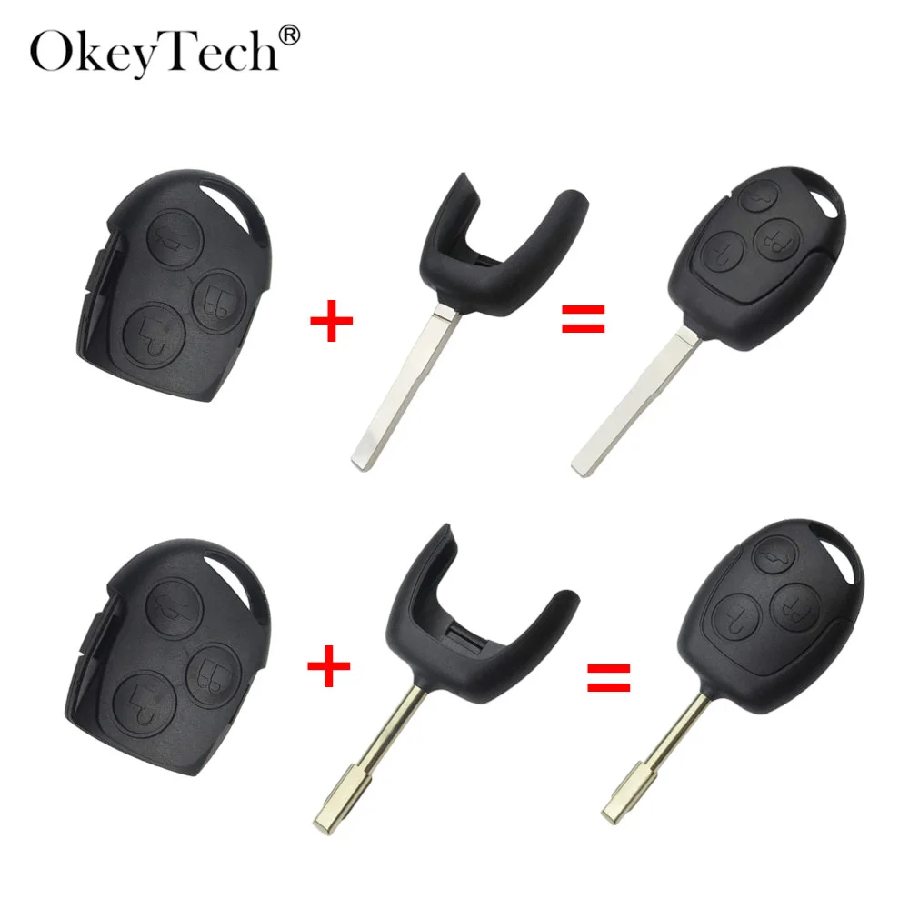 

Okeytech 3 Buttons Replacement Car Key Shell Case Cover For Ford Mondeo Focus 2 3 Festiva Fiesta Transit Remote Key Blade