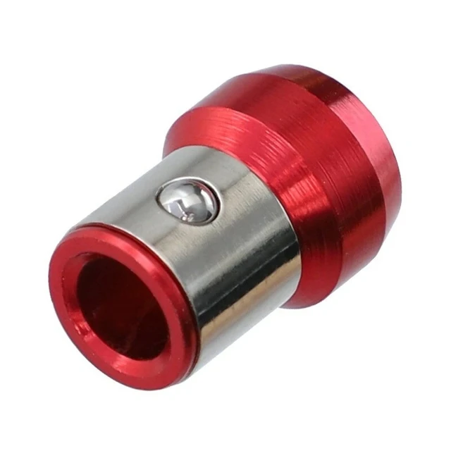 Universal Magnetic Ring 1/4”  Metal Screwdriver Bit Magnetic Ring For 6.35mm Shank Anti-Corrosion Drill Bit Magnet Powerful Ring Red