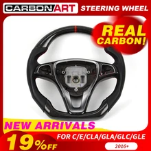 Руль для Mercedes W205 C63 A45 W176 CLA45 GLC GLE класс V260 W213 X253 GLA X156 углеродное волокно руль