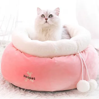 

Round Dog Bed Washable long plush Dog Kennel Cats House Super Soft Cotton Mats Sofa For Dog Chihuahua Best Pet Bed For Cat Bed
