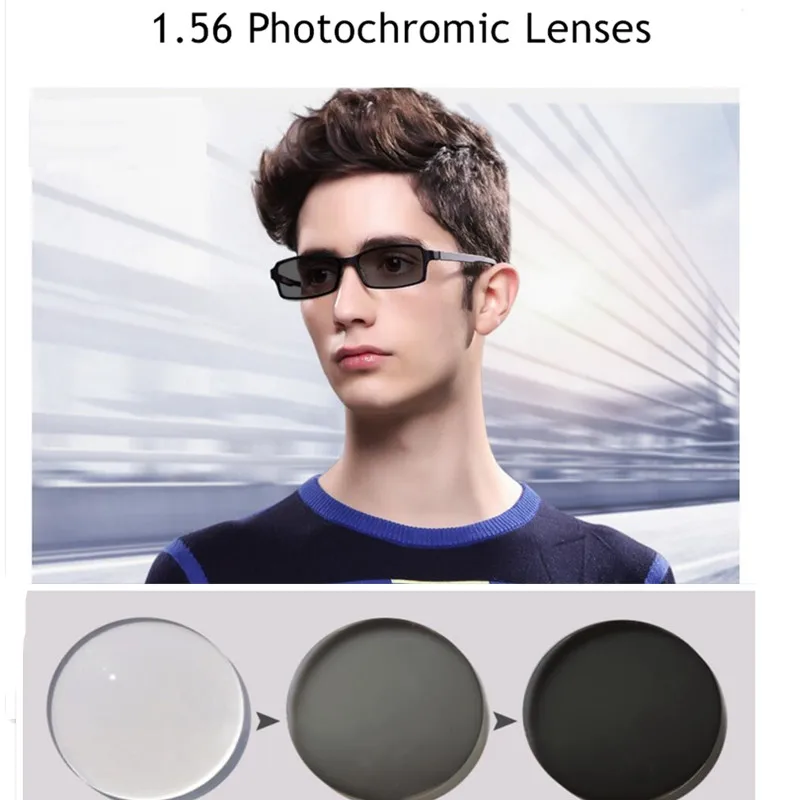 US $28.50 Vazrobe Customized 156 161 167 Index Photochromic Glasses Lenses Resin Lens Change To Grey Brown Anti Polar Uv400 Transition