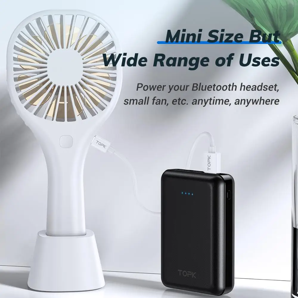  TOPK Mini Power Bank 10000 mAh Battery External Bank Portable Charger Powerbank for iPhone Xiaomi S
