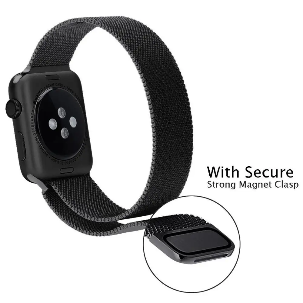 Ремешок из нержавеющей стали для apple watch 5 4 band correa apple watch 44 мм 40 мм 42 мм 38 мм iwatch 5 4 3 2 1 Миланский петельный ремень