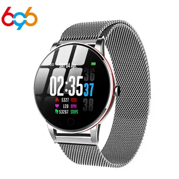 

696 Y9 Smart Watch Men Waterproof Slim Metal Body Milanese Strap Replaceable Heart Rate Monitor Blood Pressure Smartwatch Women