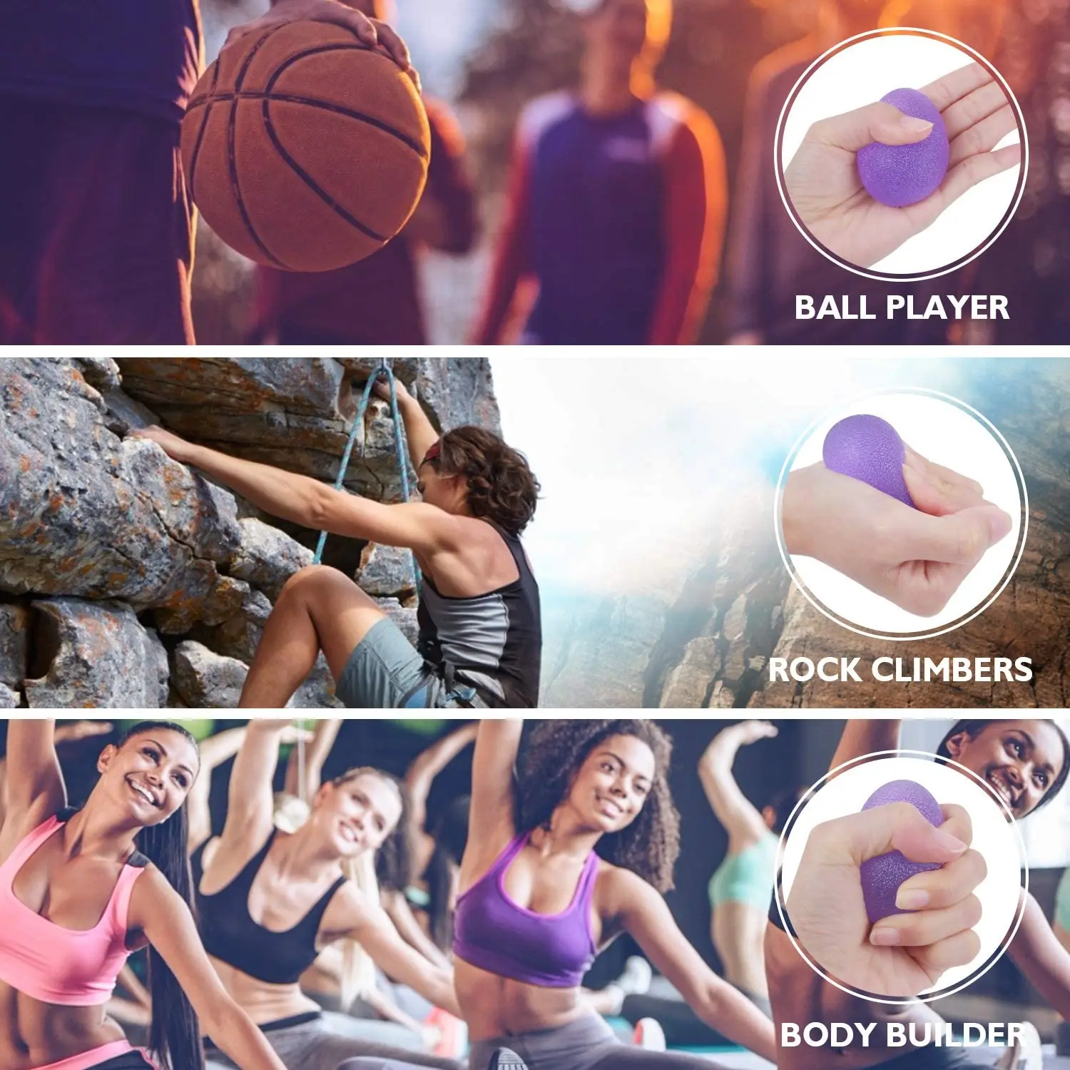 Description Picture 3 of itemSilicone Egg Fitness Hand Expander Gripper Strengthener Forearm Wrist Finger Exerciser Trainer Stress Relief Power Ball