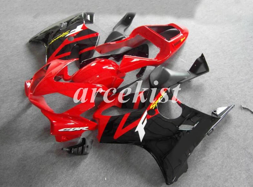 Литьевая Форма ABS Обтекатели комплект Подходит для HONDA CBR 600 F4i FS 01 02 03 CBR600 2001 2002 2003 набор тела красный серебристый - Цвет: red black