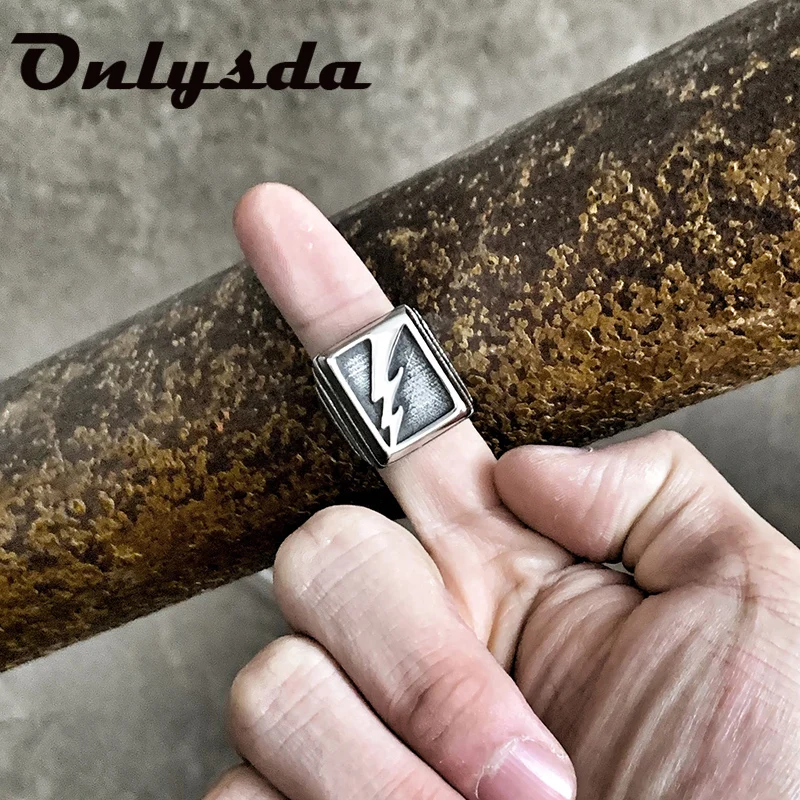 Onlysda Cool 316L Stainless Steel ring Vintage Man's Lightning Collection Classic Ring Engagement Jewelry Boyfriend Gift OSR560 - Image 6