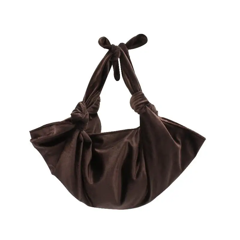 GETSRING женская сумка сумки на плечо для женщин новые белые темно-коричневые винтажные велюровые сумки Хобо модные сексуальные - Цвет: Dark Brown