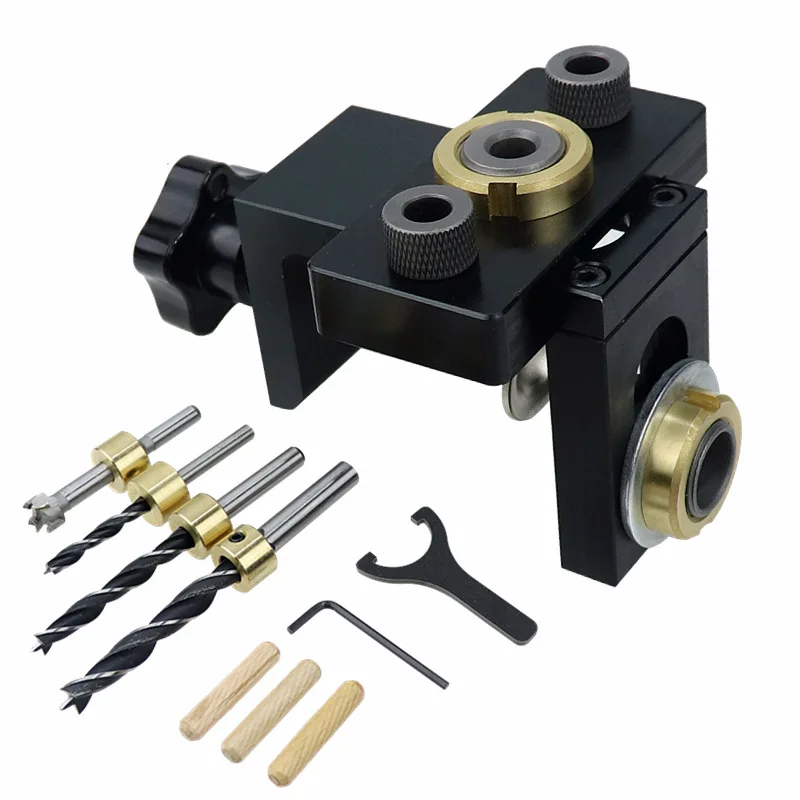 Woodworking Punch Locator Vertical Drilling Kit Self Centering Dowellig Jig Tool