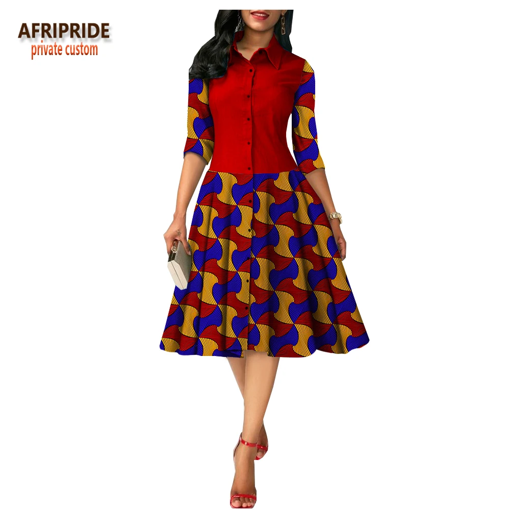 Африканские платья с принтом для женщин AFRIPRIDE коротким рукавом женские