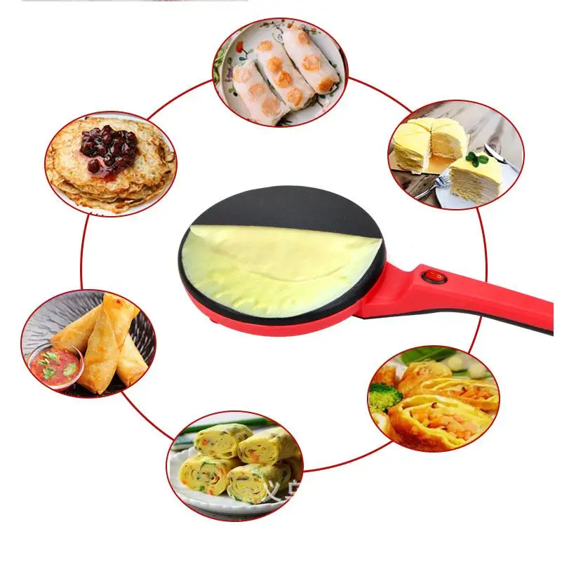220V 900W Electric Crepe Maker Pizza Pancake Machine Non-stick Griddle Baking Pan Cake Machine Kitchen Cooking Tools Crepe 5