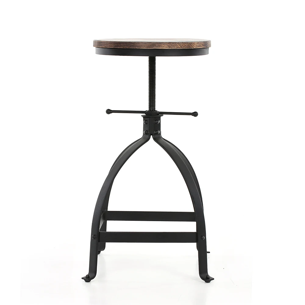 Промышленный стильный барный стул современный регулируемый по высоте Поворотный кухонный обеденный стул для домашнего бара из натурального соснового дерева