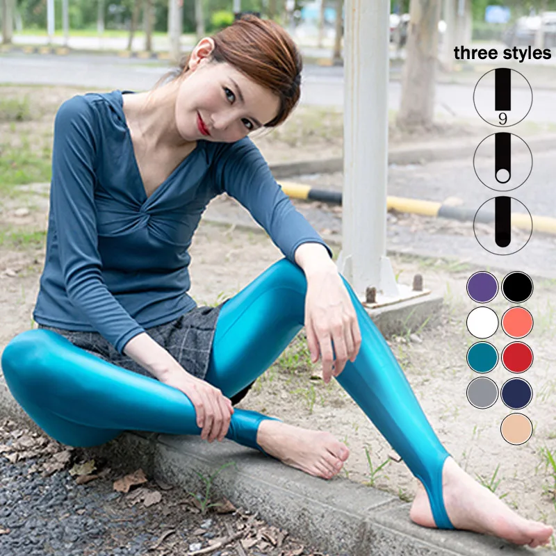 8 color 3 style s-3xl satin smooth opaque pantyhose bright Leggings sexy silk stockings Japanese slim high waisted women