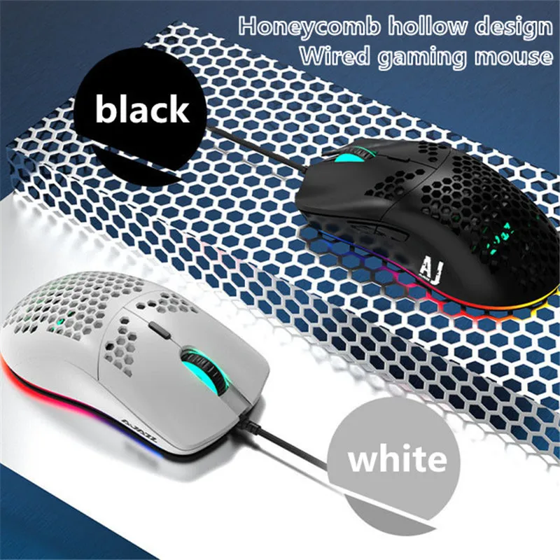 New Honeycomb hollow lightweight wired gaming mouse USB interface 6-speed DPI adjustable 6-button | Компьютеры и офис