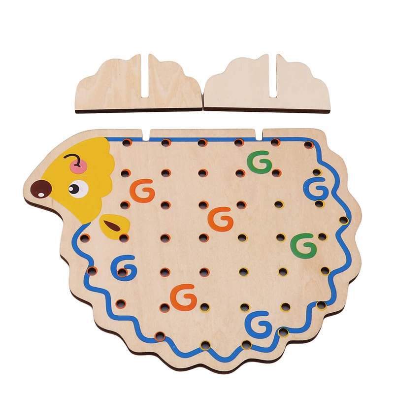 Preise Montessori Pädagogisches Spielzeug 82Pcs Holz Obst Gemüse Schnürung Besaitung Perlen Spielzeug Mit Hedgehog Board Für Kinder Juguetes