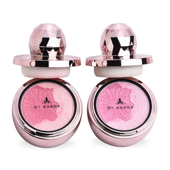 

3 Colors Natural Health Face Blush Face Check Blusher Powder with Sponge Cosmetic Convenient Makeup Kit