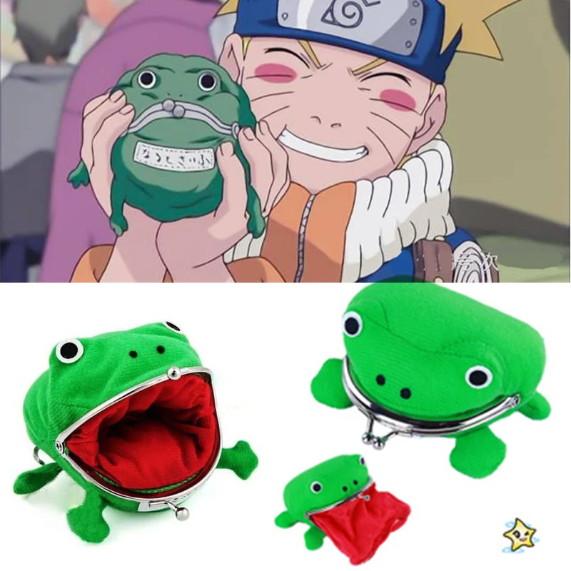 20Pcs Anime Narutos Frog Coin Purse Keychain Plush Frog Cute Flannel