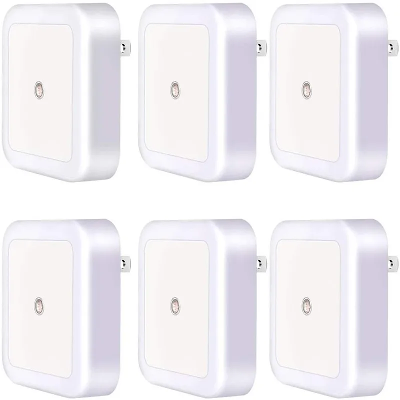 

6PCS LED Night Light Sensor Daylight White Lamp Guiding Lights for Bedroom Bathroom Toilet Stairs Kitchen Hallway Kids