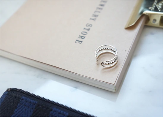 Retro Style 925 Sterling Silver three layers Open Rings For Women Vintage Jewelry Accessories Free Shipping