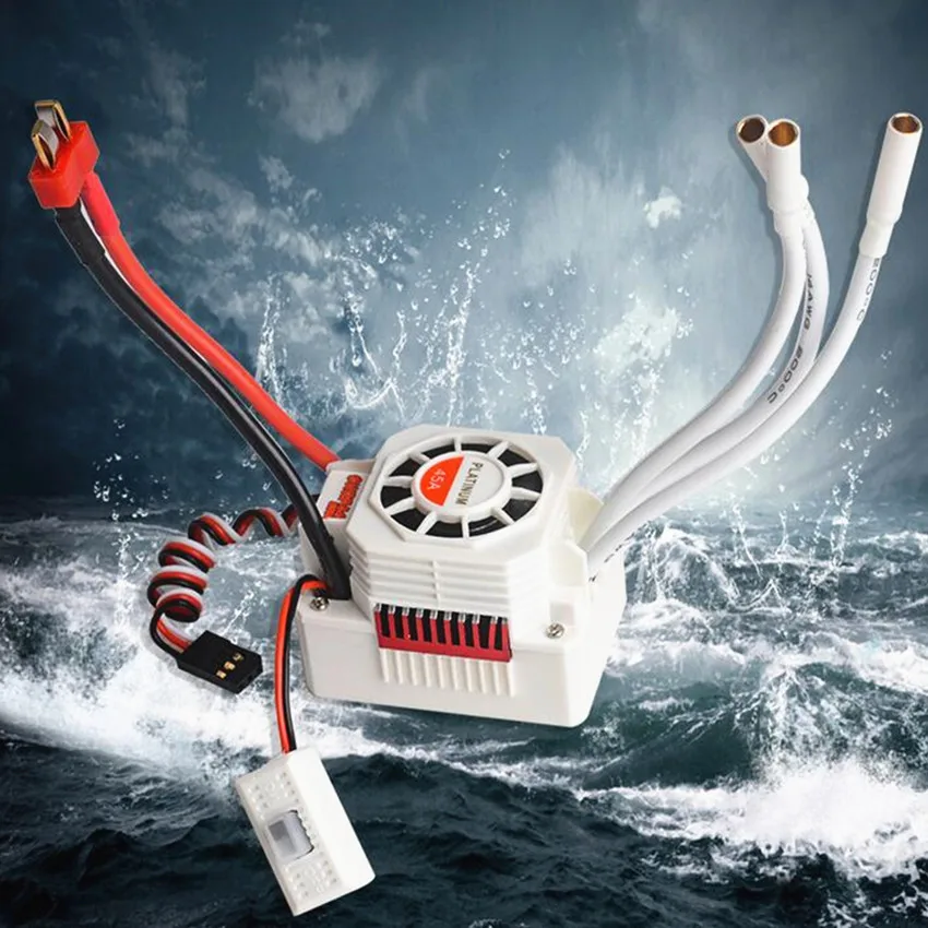 

1/10 RC car waterproof brushless ESC Sports Car / Climbing Vehicle 45A Platinum Waterproof ESC RC Car Parts