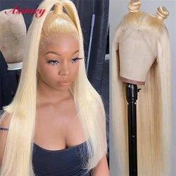 13X4 Frontal Human Hair Wig 8-32 Inch 613 Long Straight Lace Front Brazilian Remy 180% Preplucked With Baby Hair For Black Women