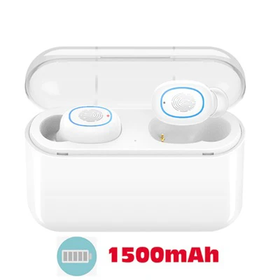 TWS 5,0 bluetooth беспроводные наушники A2 в ухо наушники Беспроводная гарнитура Водонепроницаемый с микрофоном громкой связи Наушники для телефонов - Цвет: White 1500mAh