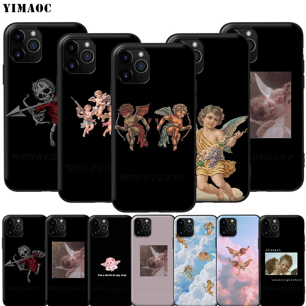 Купидон мальчик девочка Ангел детские мягкие силиконовые чехлы для iPhone 12 11 Pro XS Max