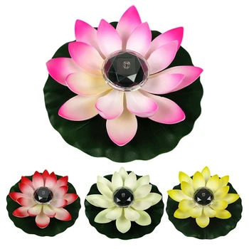 

Solar Powered LED Lotus Flower Lamp Floating Flower Pond Tank Light Ornament Party Garden Decoration