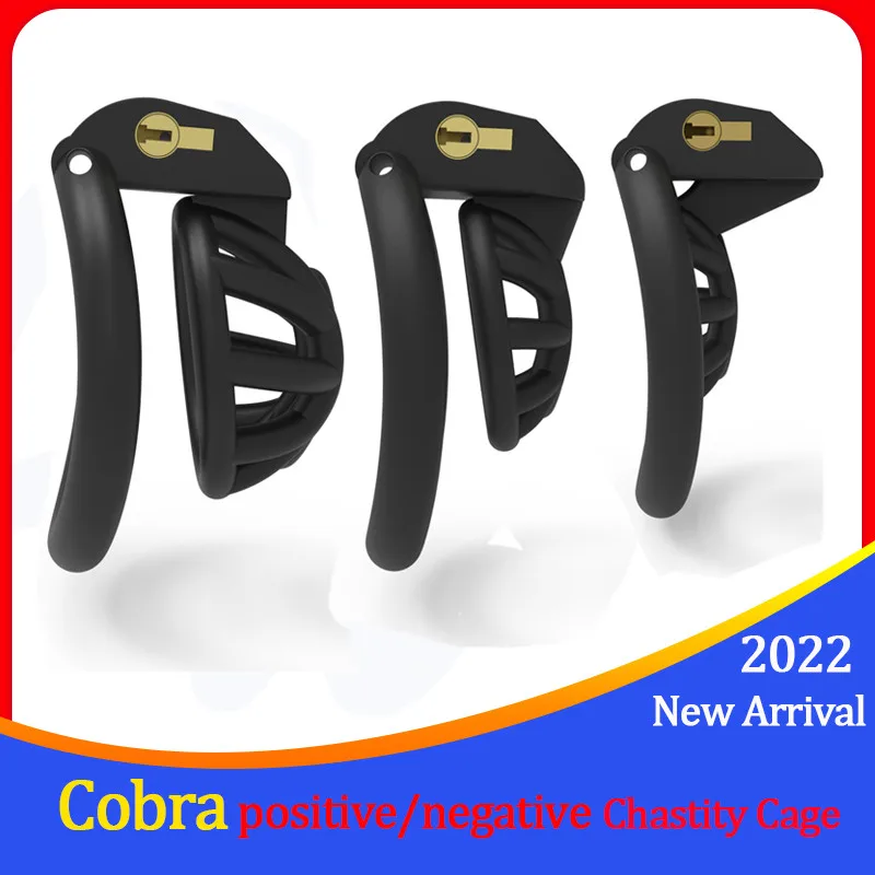 

2022 Mamba Positive/Negative Male Chastity Device Super Light Double-Arc Cuff Penis Holy Ring Cobra Cock Cage Sex Toys For Men