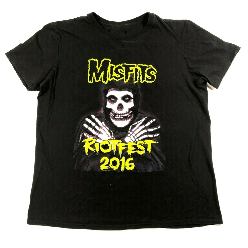 Топ Misfits Reunion рубашка мужская L Riot Fest 2020 Danzig Pop Punk логотип скелета свободная