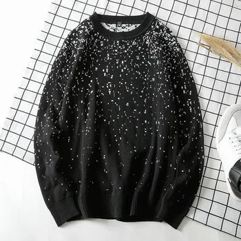 

Zogaa 2019 Autumn Mens Sweater Pullover Standard Dot O-Neck Men Jumpers Cotton Long Sleeve Casual Slim Fit Thin Sweater Pullover