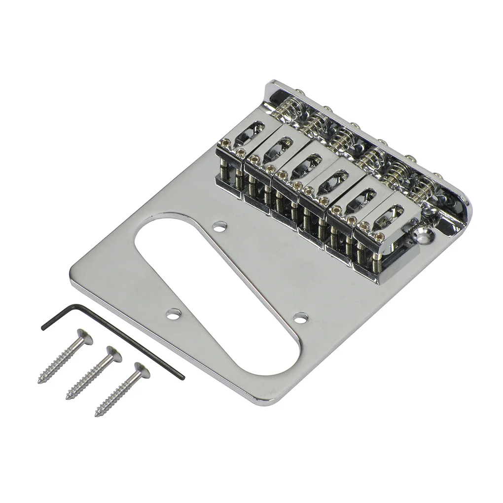 

FLEOR Fixed Bridge 6-Saddles Guitar Bridge Top Load Chrome for TL Guitar Parts