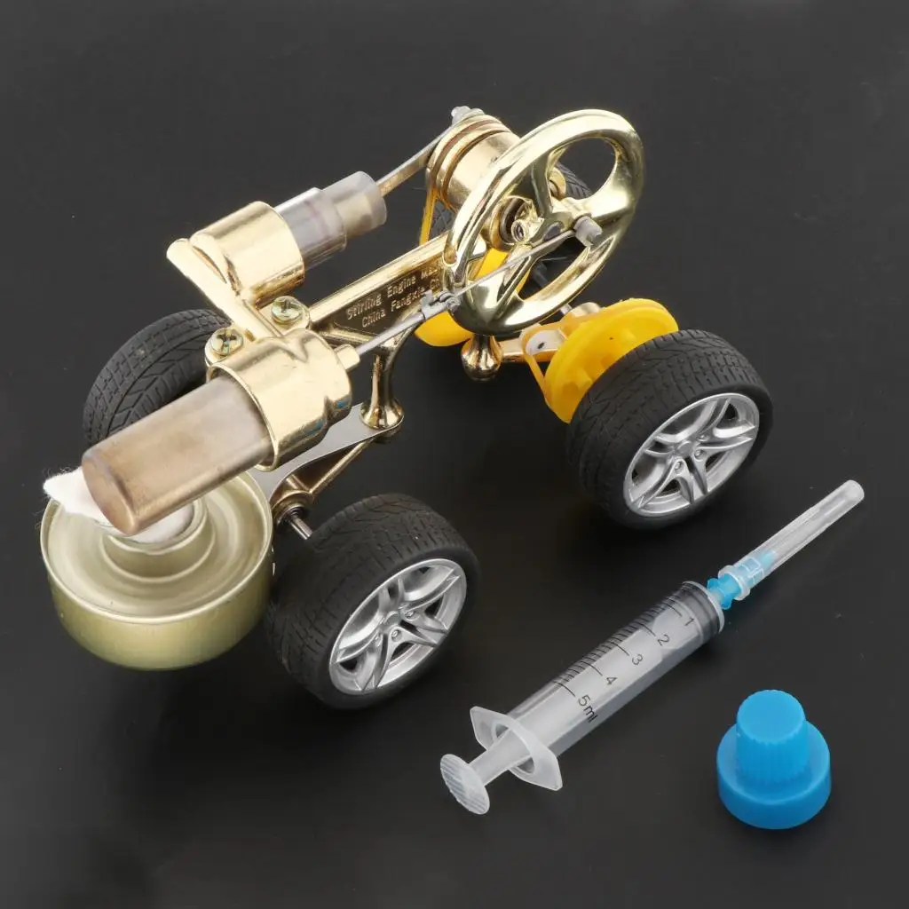 Classic Stirling Car Engine Model Vehicle Kit Making Heat Physics Toy Gifts