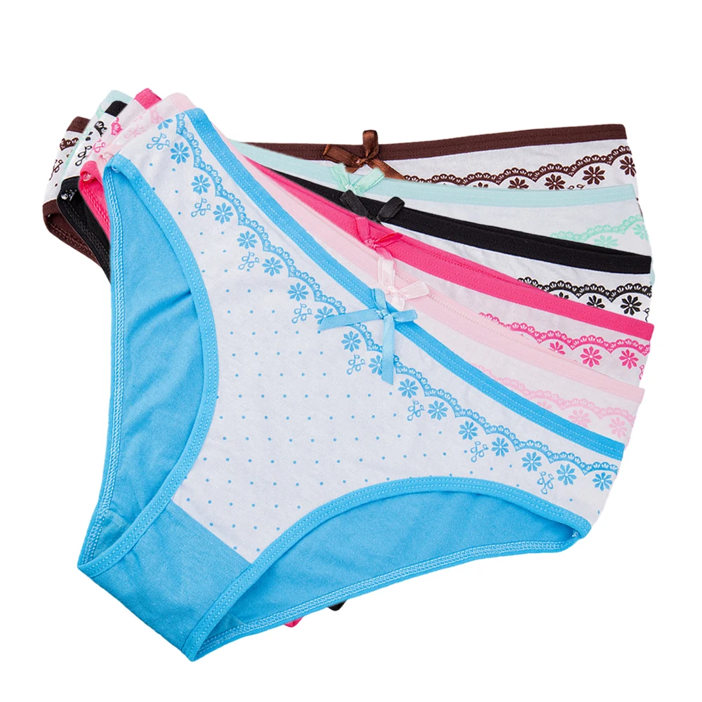 Женские трусики в горошек хлопковые трусы с цветочным принтом 1 шт.|cotton panties|underwear