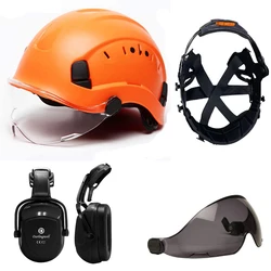 Casque de sécurité CE EU, 4 pièces/ensemble, visière, protège oreilles, accessoires de doublure, casque de protection rigide pour le travail des ingénieurs 