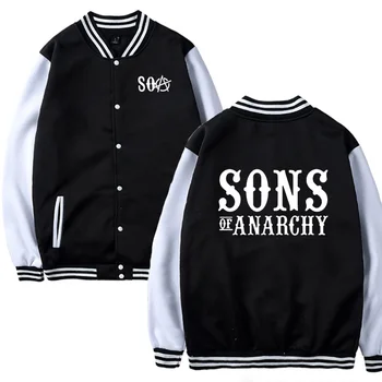

SOA Sons of anarchy the child Fashion SAMCRO Male Casual Baseball Jacket Sweatshirt Hip Hop Sportswear Unisex Baseball uniform