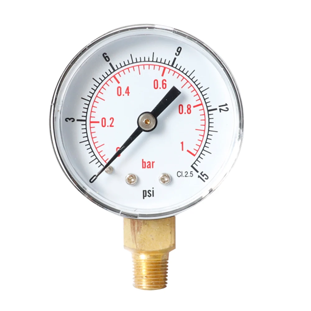 Гидравлический манометр воздуха портативный радиальный манометр 0-30psi 0-2bar циферблат пневматический TS-Y508-30psi Y50