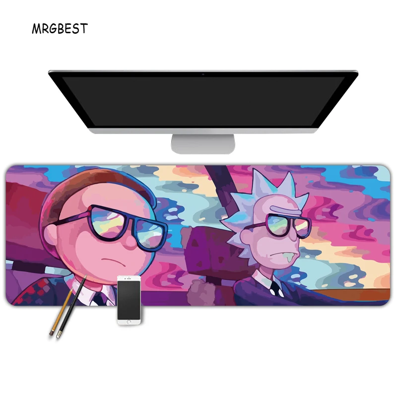 

MRGBEST Large Locking Edge Anime Morty Gaming MousePad Speed Game Gamer Mousemat Soft CSGO Dota Laptop Notebook Mats Xl