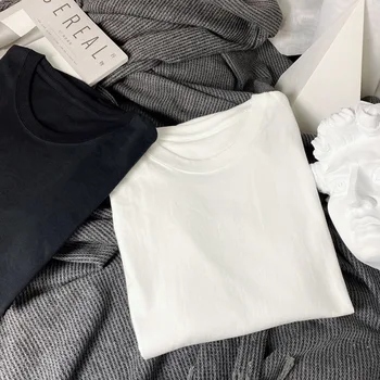 

New universal pure color T shirt wear the spring and summer of 2020 men and women lovers who combed cotton short sleeve