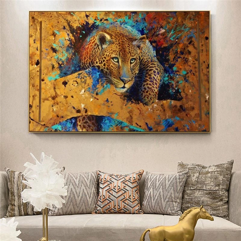 

Graffiti Leopard On Tree Oil Painting On Canvas Posters And Prints Cheetah Wildlife Animal Wall Art Picture For Living Room