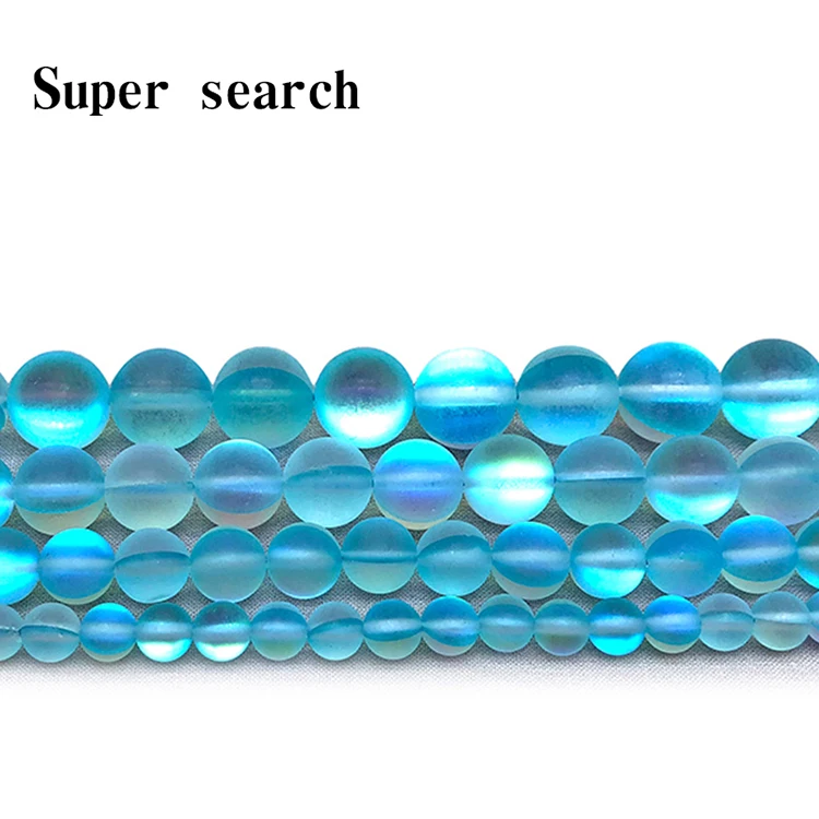 Light Blue Frost Moonstone Gem Matte crystal Round Beads 6 8 10 12MM Fit Diy DIY Chrams Necklace Bracelets For Jewelry Making