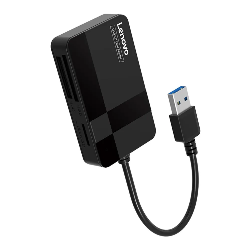 Lenovo D302 4 em 1 USB 3.0 Leitor de Cartão Multifunções 5Gbps 2TB TF CF MS Leitor de Cartão de Memória Secure Digital para MAC do Windows PC|Leitores de cartão| - AliExpress
